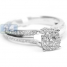 14K White Gold 0.51 ct Diamond Cluster Vintage Engagement Ring