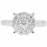 14K White Gold 0.76 ct Round Diamond Cluster Engagement Ring