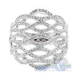 14K White Gold 1.03 ct Diamond Womens Crossover Ring