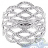 14K White Gold 1.03 ct Diamond Womens Openwork Crossover Ring