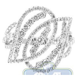 14K White Gold 1.42 ct Diamond Openwork Womens Vintage Ring