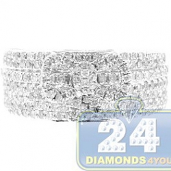 14K White Gold 0.90 ct Pave Diamond Bow Womens Ring