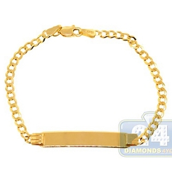 Men's Concave Curb Bracelet in 10K Yellow Gold