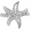 14K White Gold 0.77 ct Diamond Womens Sea Star Ring