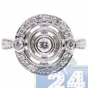 14K White Gold 0.76 ct Bezel Set Diamond Womens Round Ring