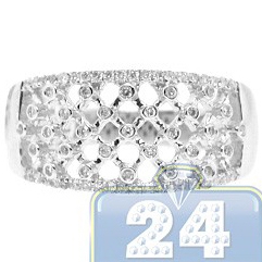 Womens 0.37 ct Diamond Openwork Mesh Band Ring 14K White Gold