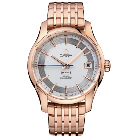Omega De Ville Hour Vision Gold Bracelet Watch 431.60.41.21.02.001