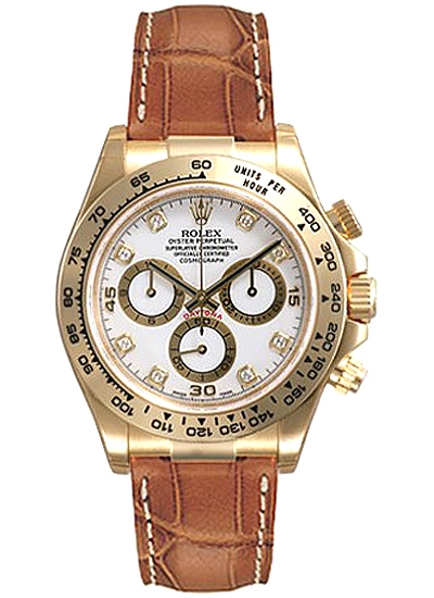 116518-WDL Rolex Daytona Yellow Gold Diamond Dial Watch