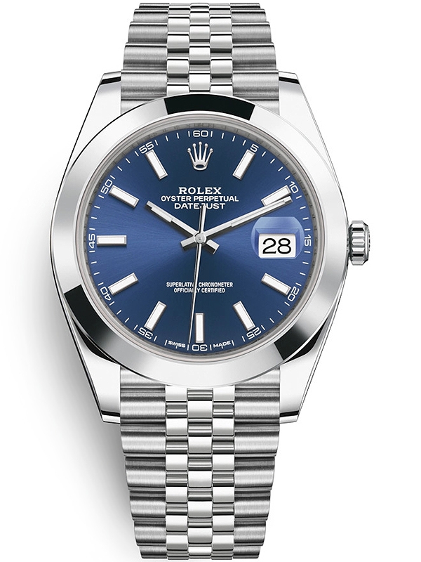 datejust 41 blue dial stainless steel men's watch