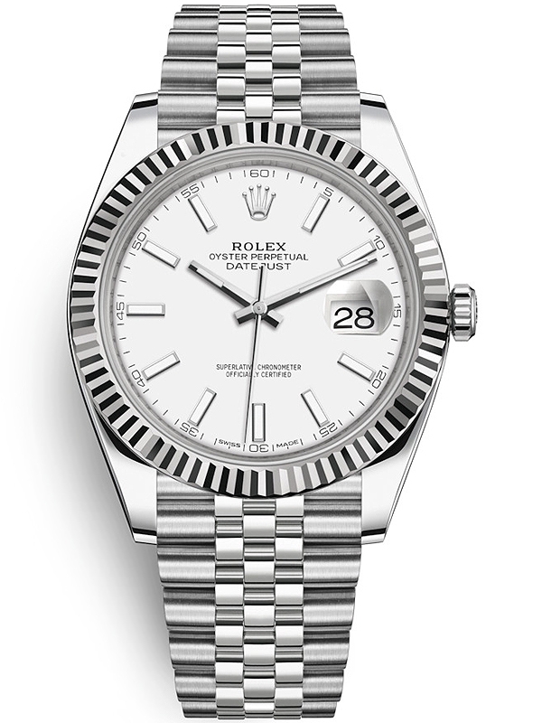 rolex datejust 41 white dial jubilee
