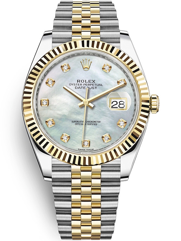 Rolex Datejust 41 Steel & Yellow Gold Silver Dial Men's Watch 126333