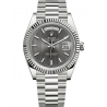 228239-0002 Rolex Day-Date 40 White Gold Stripe Dark Rhodium Dial President Watch