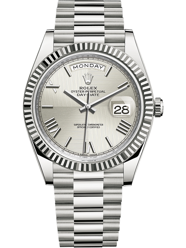 228239 Rolex Day-Date White Gold Quadrant Watch