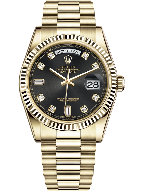 rolex day date president black dial