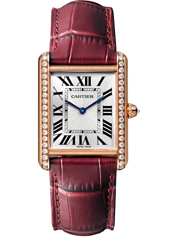 Cartier Tank Louis WJTA0014 Large Diamond Rose Gold Ladies Watch Box P