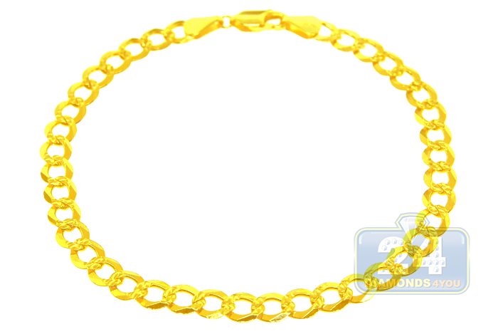 10K Yellow Gold Mens Miami Cuban Bracelet 8 1/16 inches  
