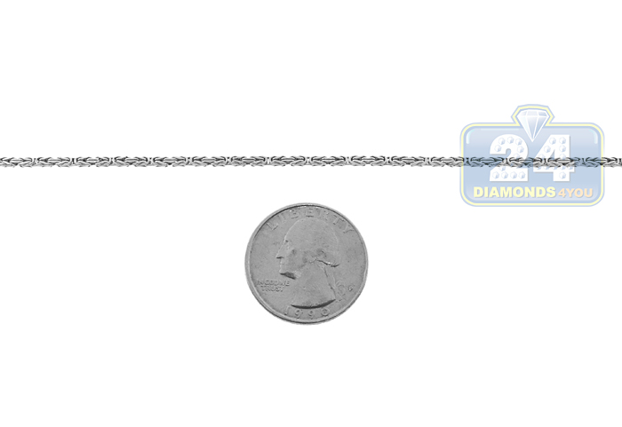 10K White Gold Mens Byzantine Chain 26 Inches  